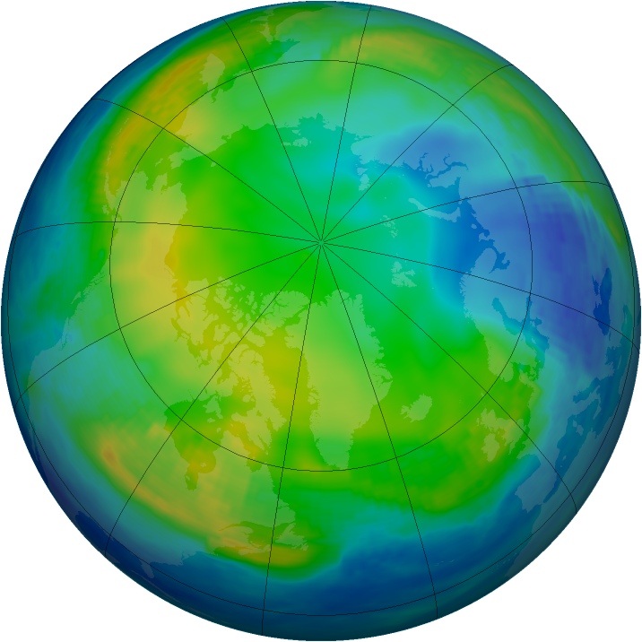 Arctic ozone map for 04 December 1992